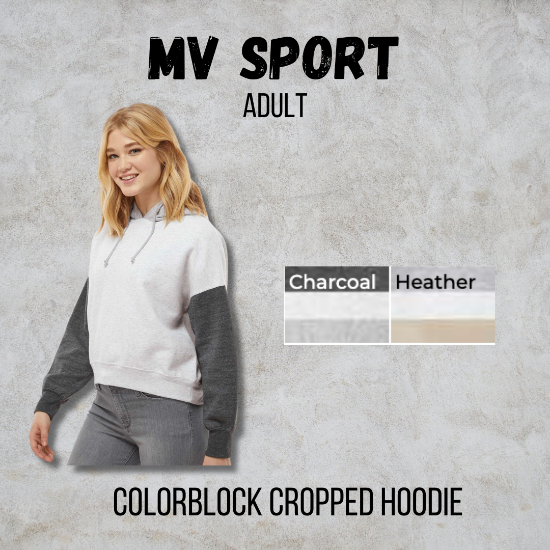 MTO Adult - Bella Canvas - Colorblock Cropped Hoodie