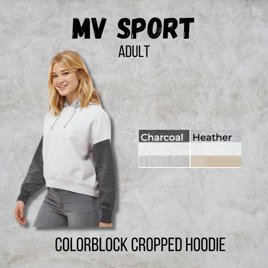 MTO Adult - Bella Canvas - Colorblock Cropped Hoodie