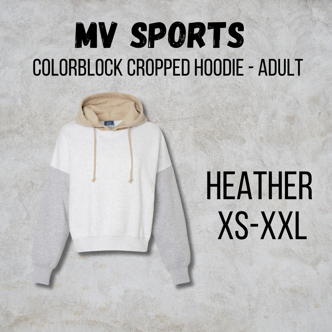 MTO Adult - Bella Canvas - Colorblock Cropped Hoodie