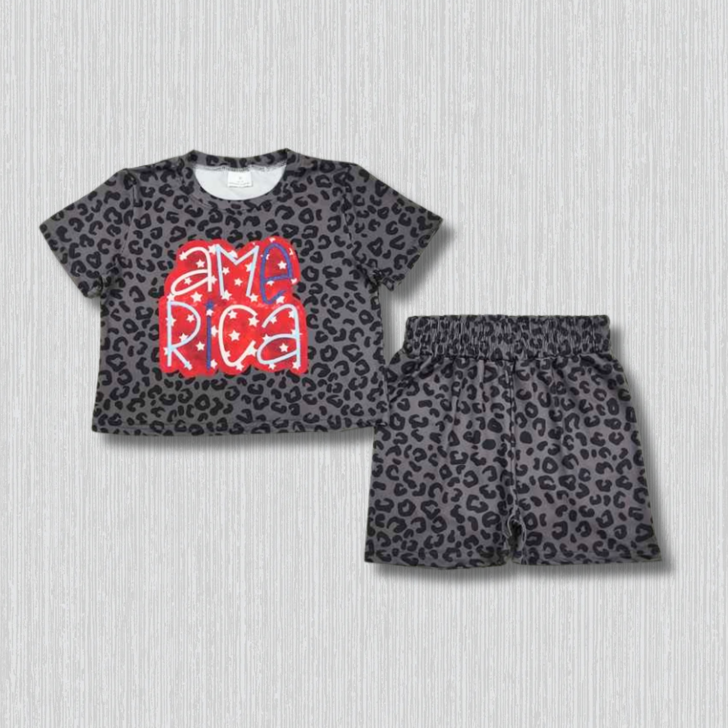 *PRE-ORDER* Patriotic - Leopard America Shorts Set