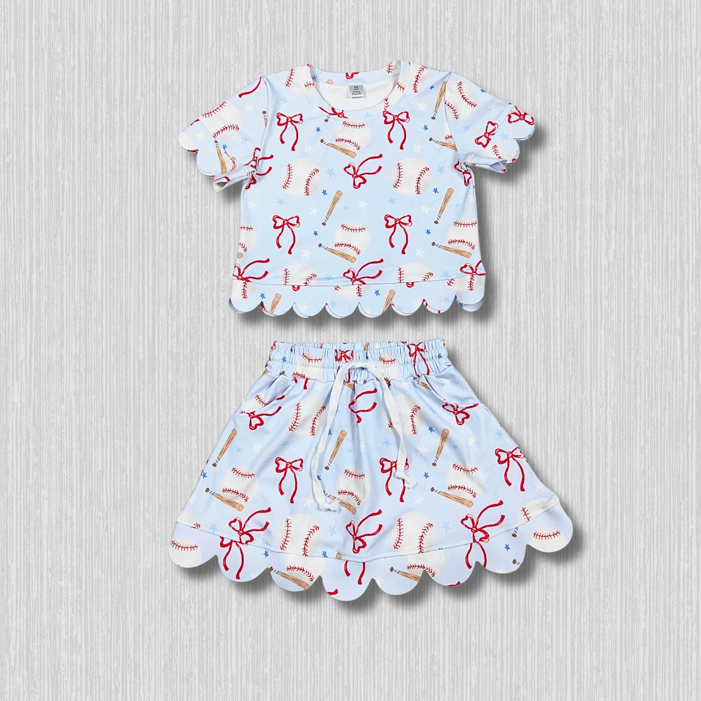 *PRE-ORDER* Baseball - Scalloped Skirt Set