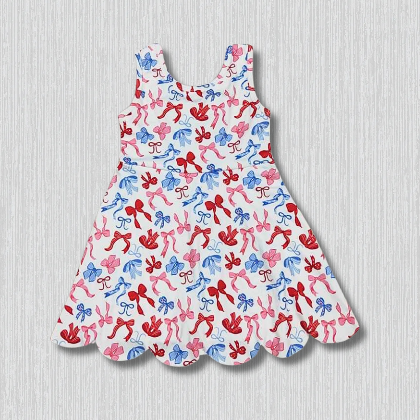 *PRE-ORDER* Patriotic Bows Twist Back Athletic Dress