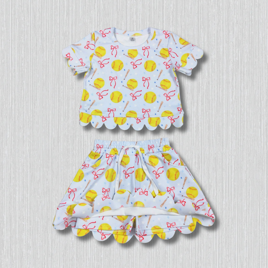 *PRE-ORDER* Softball - Scalloped Skirt Set
