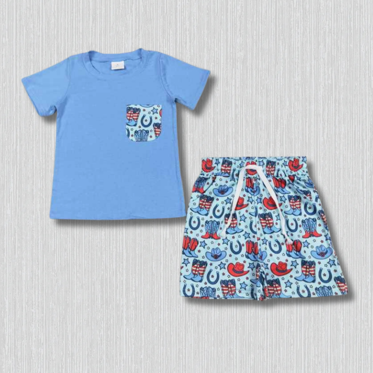 *PRE-ORDER* Patriotic - Cowboy Shorts Set