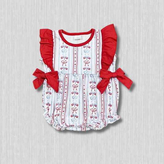 *PRE-ORDER* Patriotic - Bows Romper