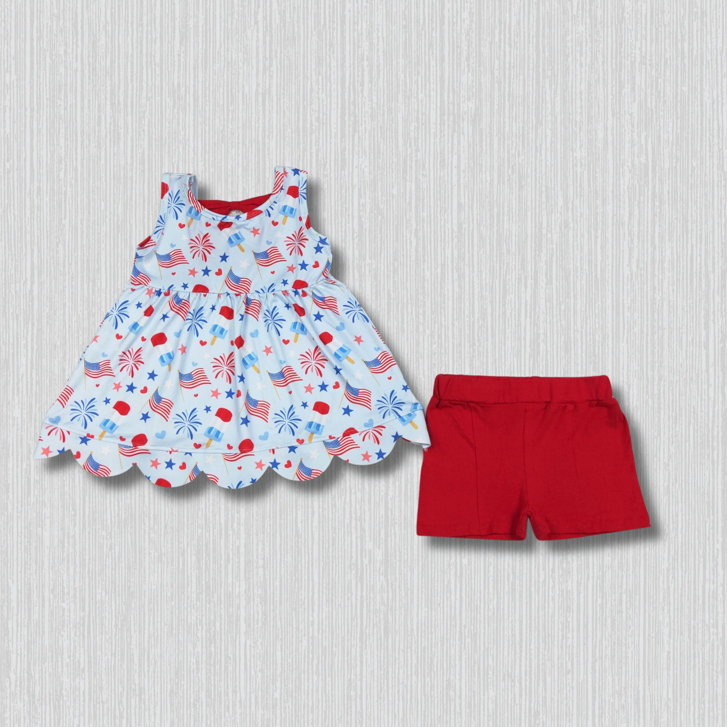 *PRE-ORDER* Patriotic - Flags Shorts Set