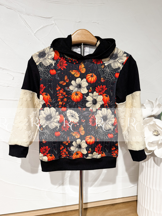 RTS - Fall Pumpkin Floral Ayla Hoodie