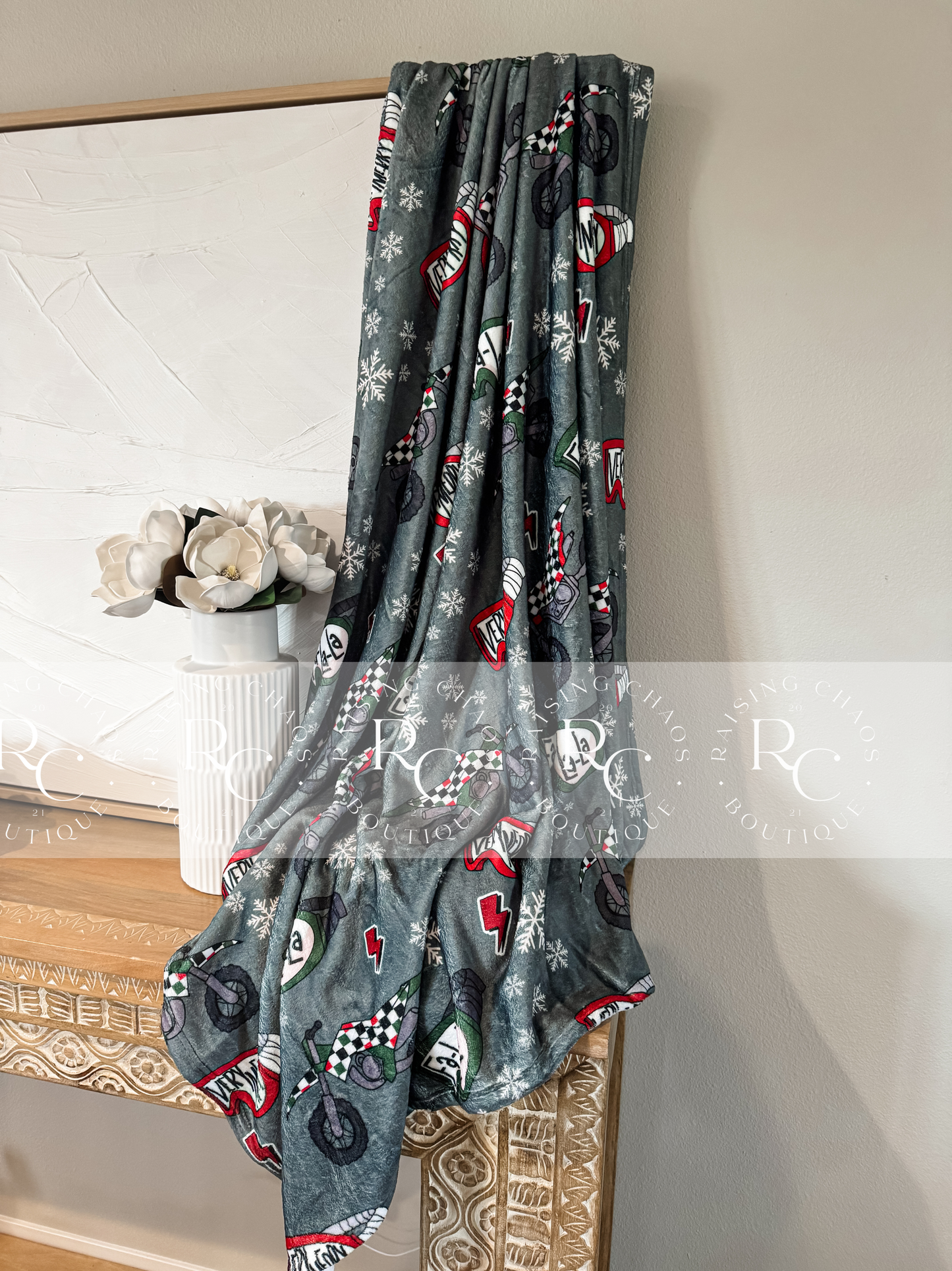 Motocross Christmas Plush Blanket - Pre-Order