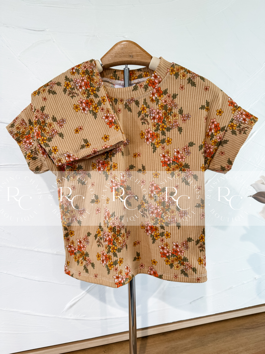 RTS - Tan Floral Lounge Set