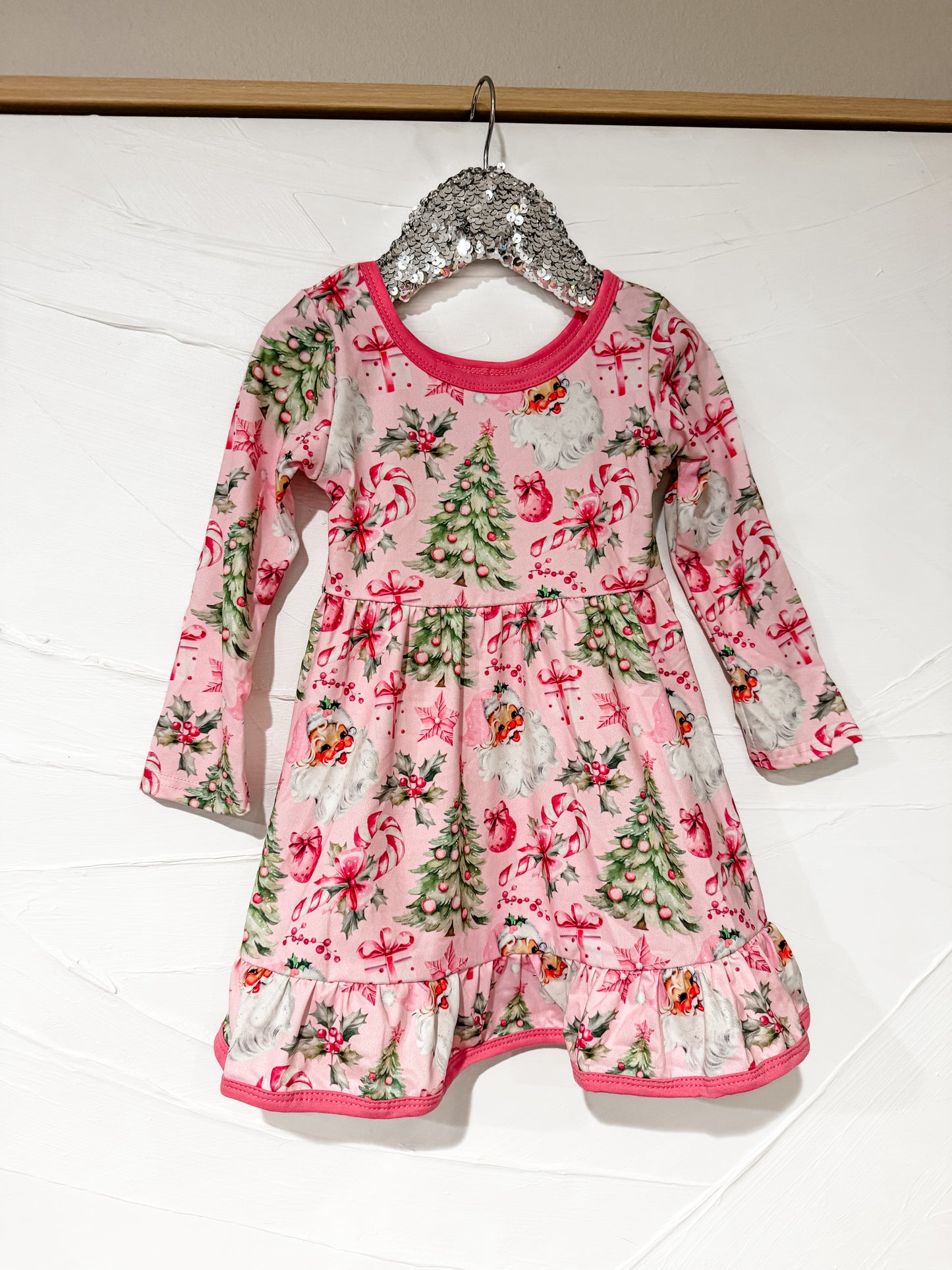 RTS - Santa Pink Candy Cane Dress