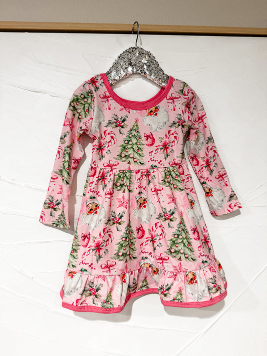 RTS - Santa Pink Candy Cane Dress