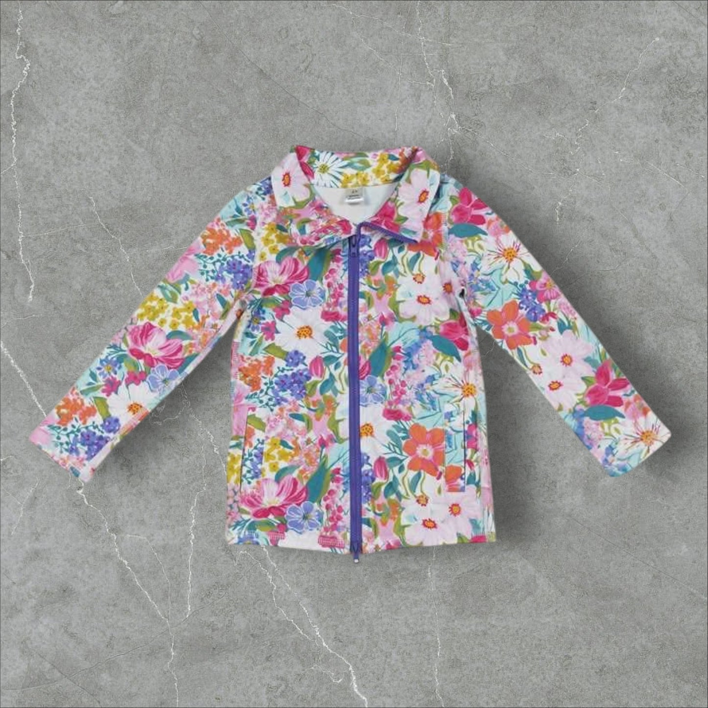 *PRE-ORDER* Floral Athletic Zip Up Jacket