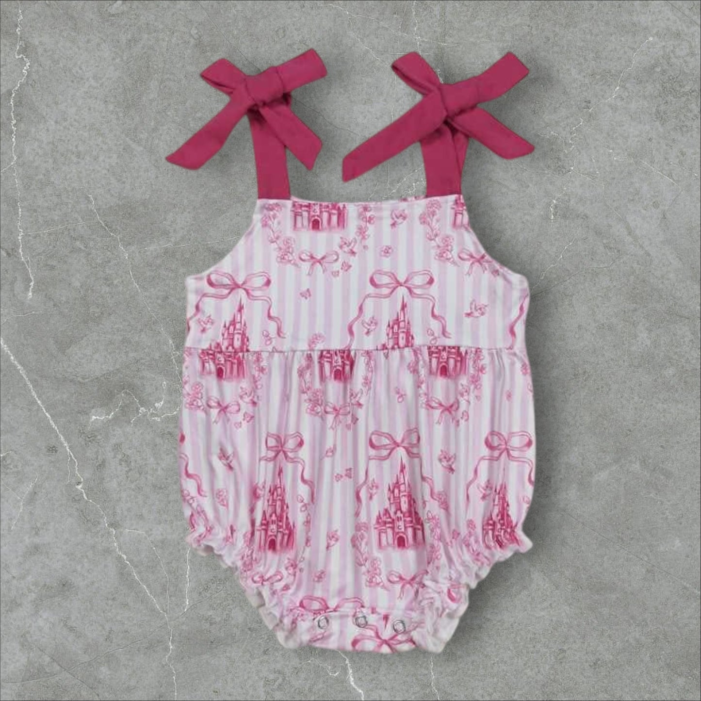 *PRE-ORDER* Pink Castle Tie Romper