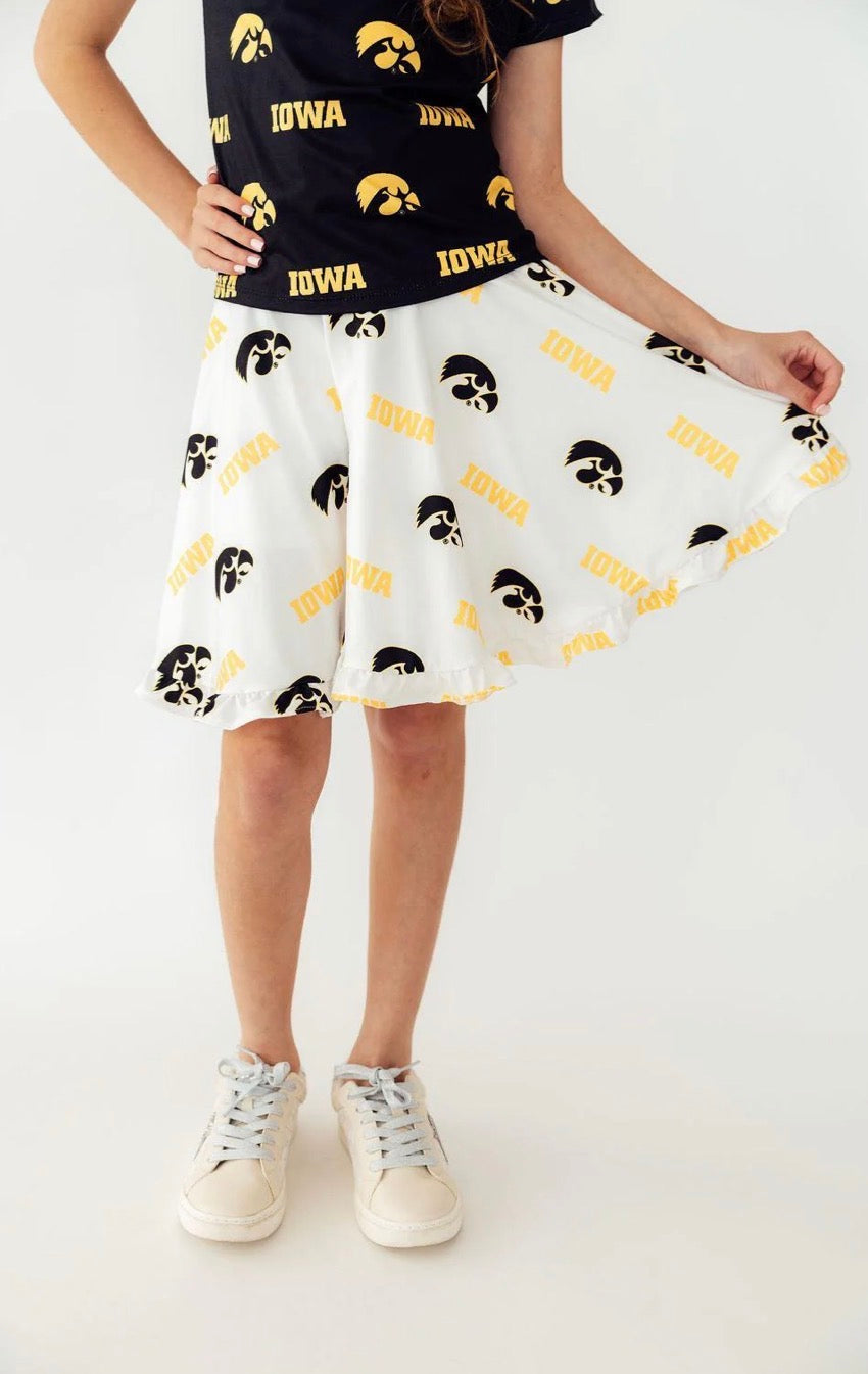 *PRE-ORDER* Iowa White Tigerhawk Twirl Skort