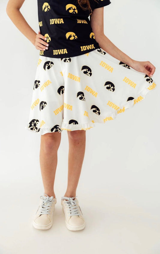 *PRE-ORDER* Iowa White Tigerhawk Twirl Skort