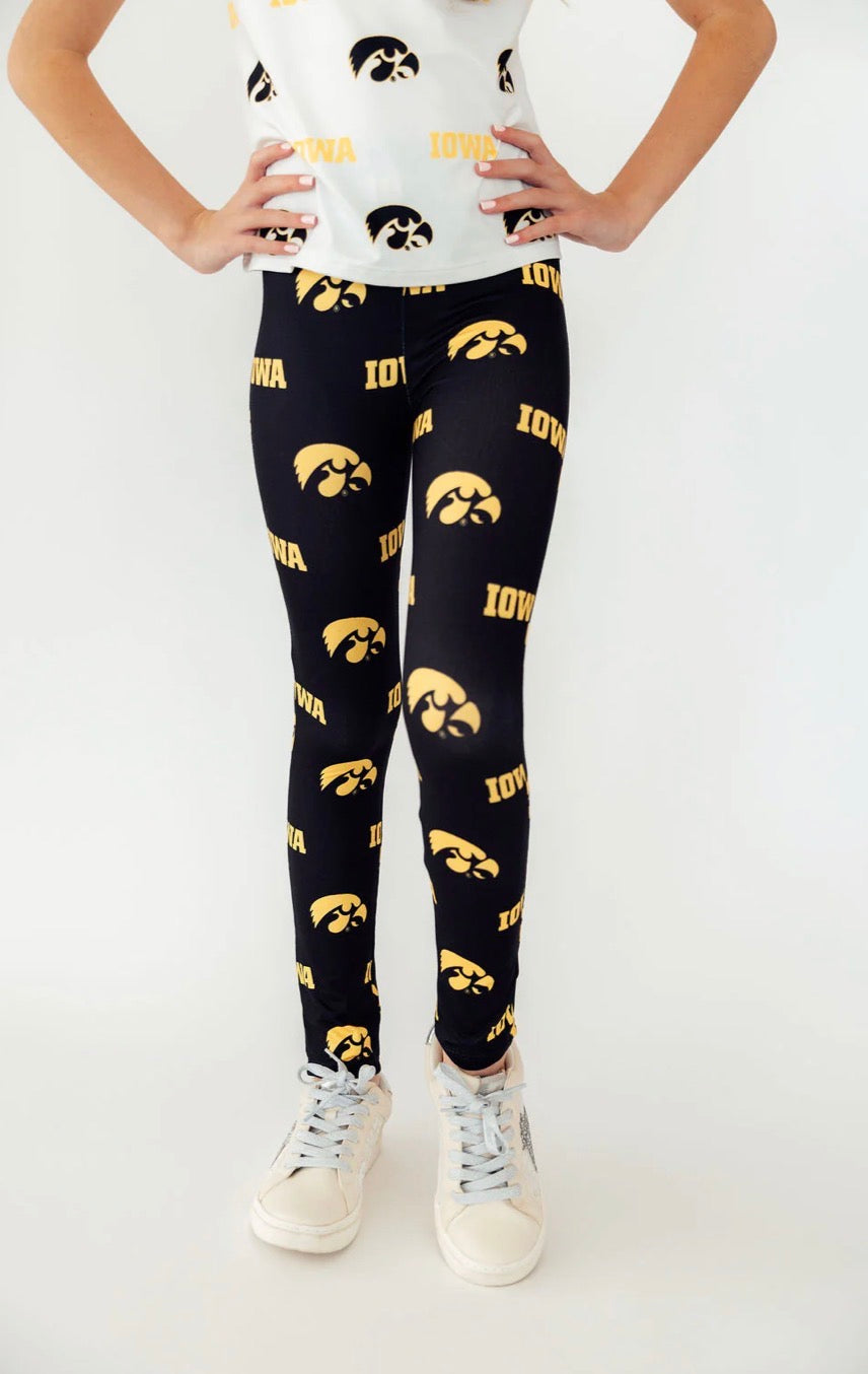 *PRE-ORDER* Iowa Black Tigerhawk Leggings