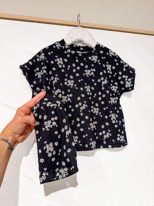 RTS -  Black Floral Lounge Set