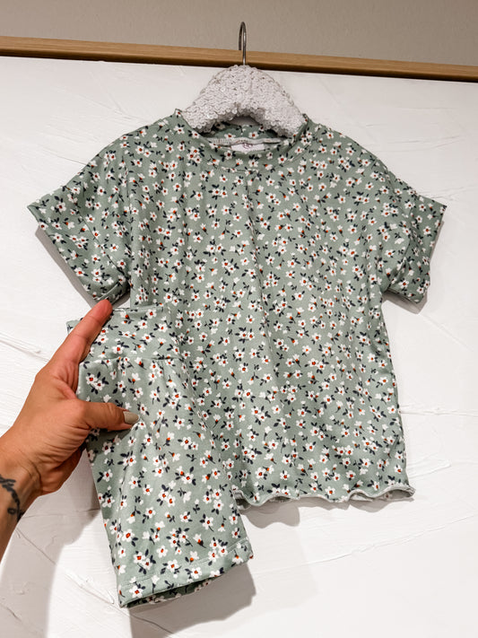 MTO - Green Floral Lounge Set