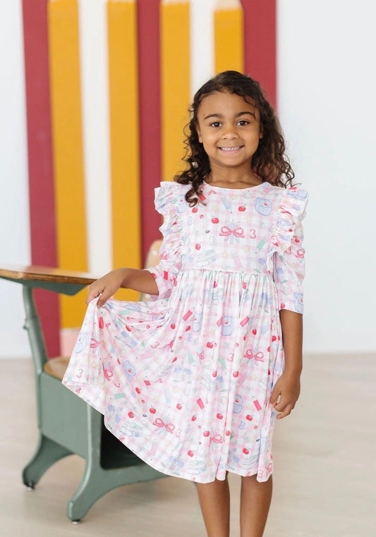 *PRE-ORDER* School Days 3/4 Ruffle Twirl Dress