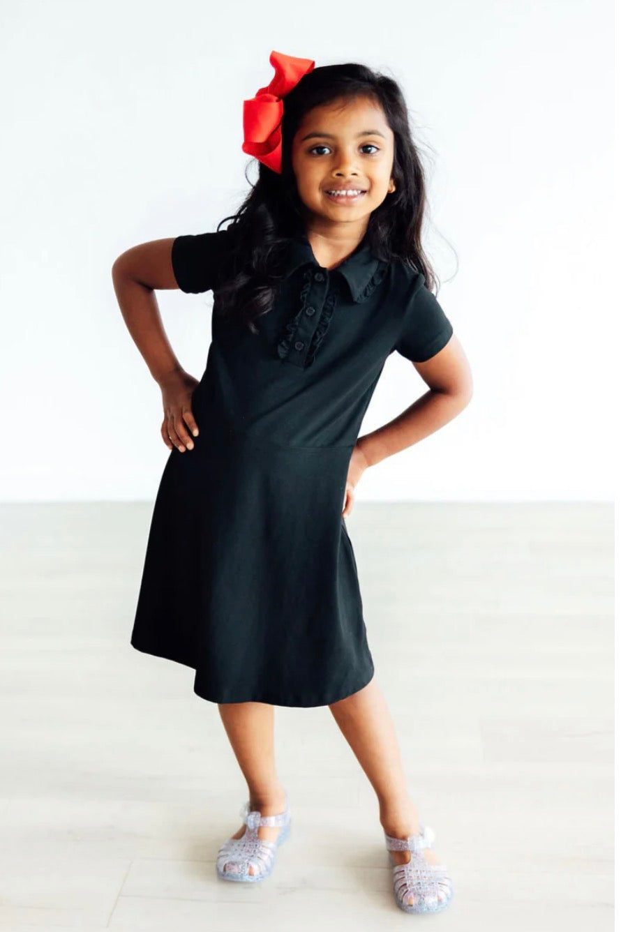 *Pre-Order* Black S/S Polo Dress