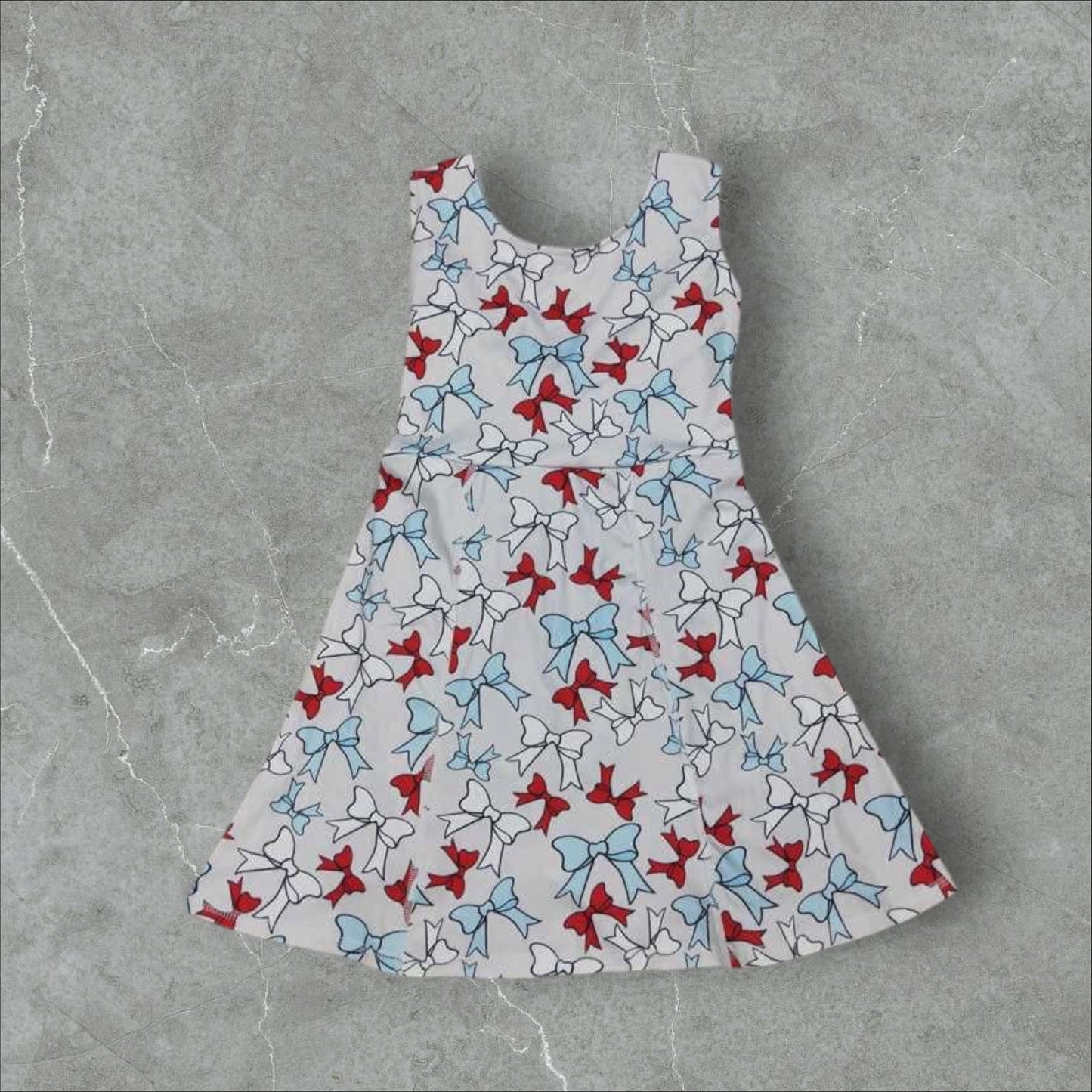 *PRE-ORDER* Patriotic Bows Twist Back Athletic Dress