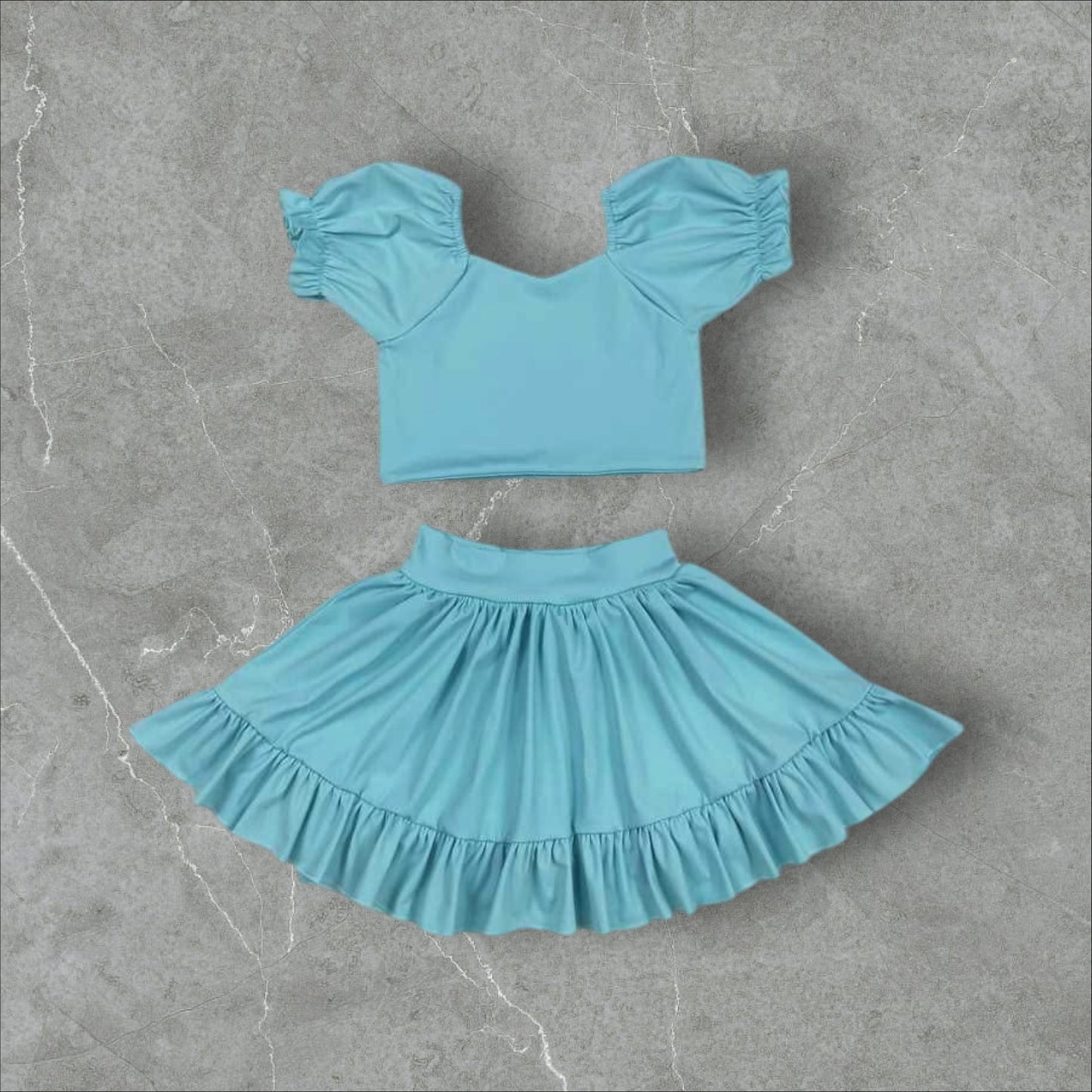 *PRE-ORDER* Blue Athletic / High Waisted Skirt Set