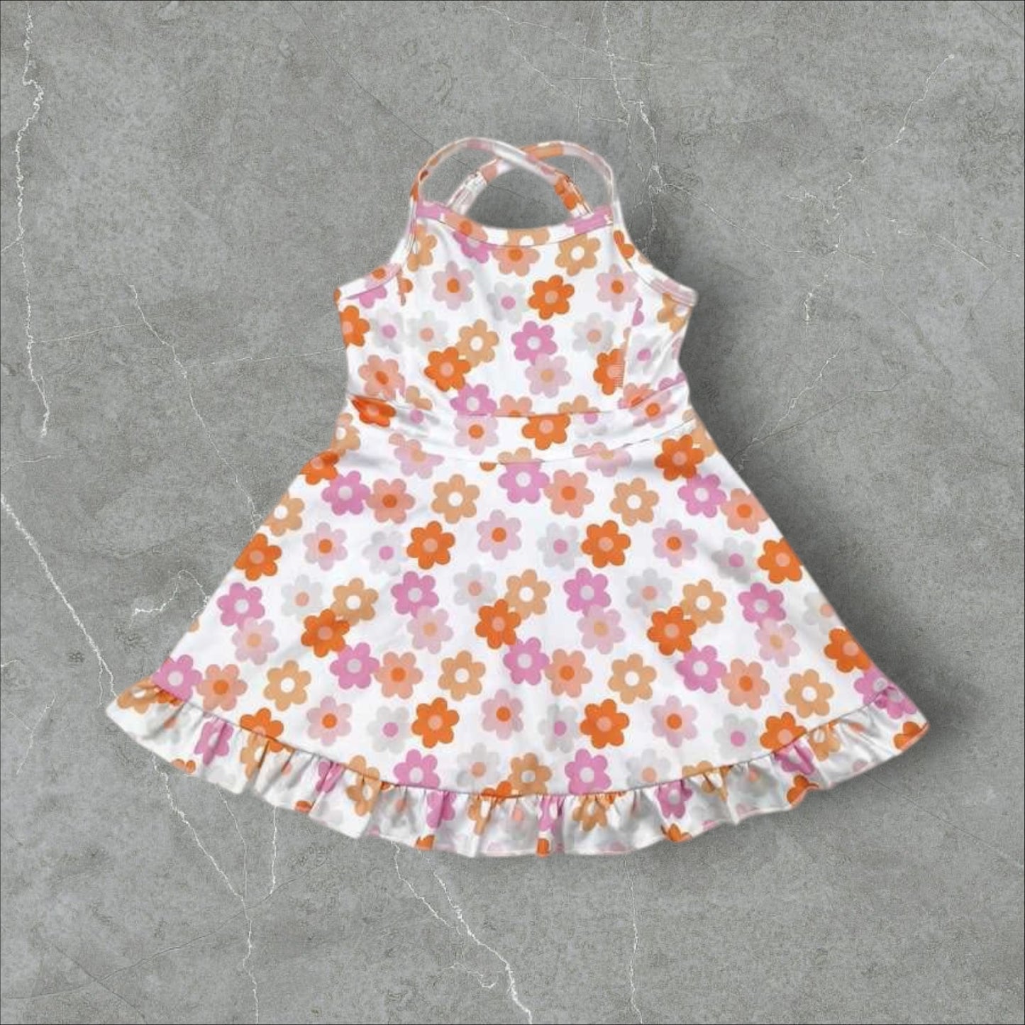 *PRE-ORDER* Floral Cross Back Athletic Dress