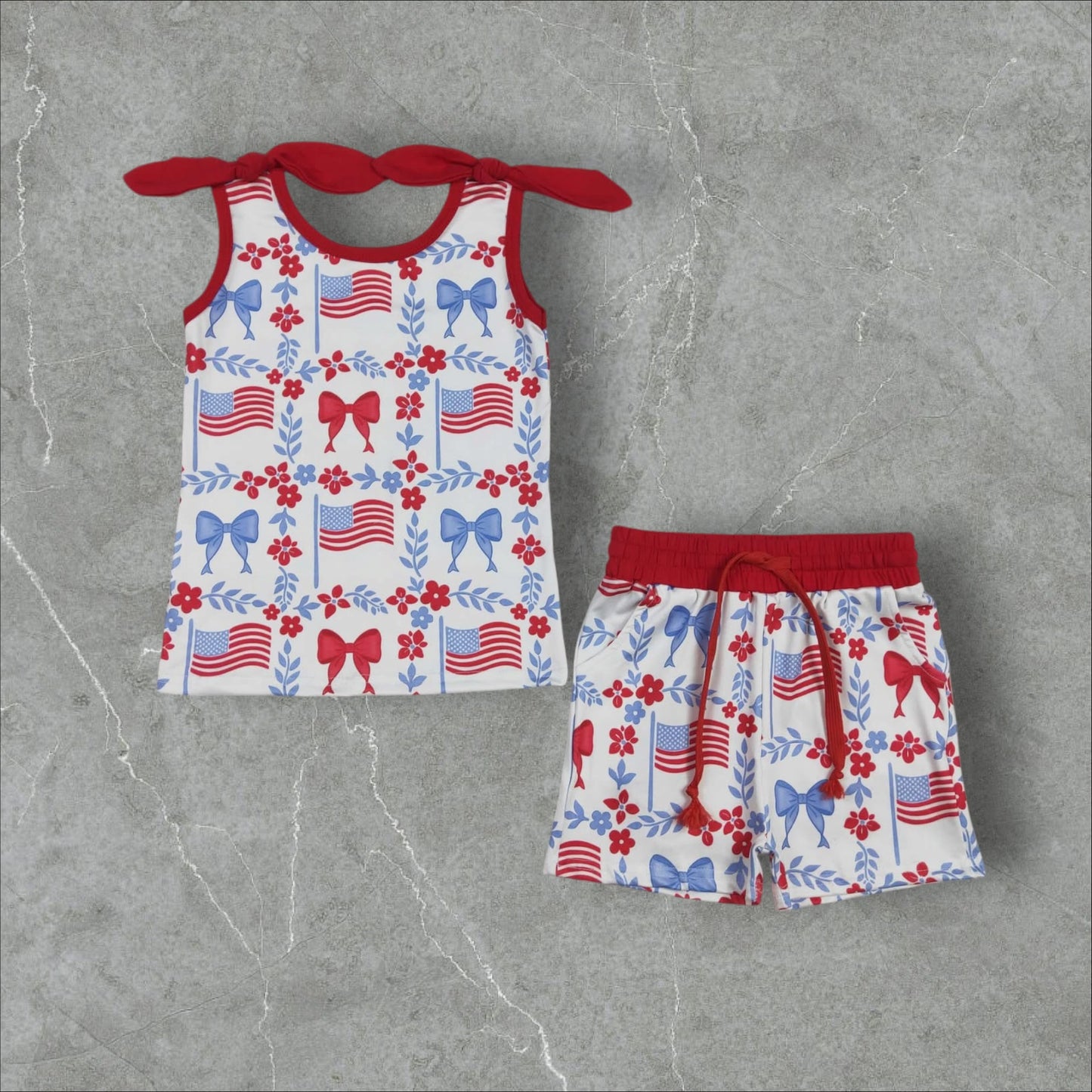*PRE-ORDER* Patriotic Bows Shorts Set
