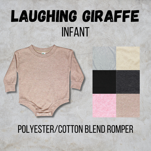 *CHRISTMAS* MTO Infant - Laughing Giraffe - Polyester/Cotton Romper
