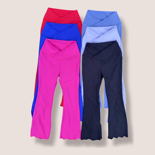 LuLu Dupe Flare Skinnies w Lettuce Hem