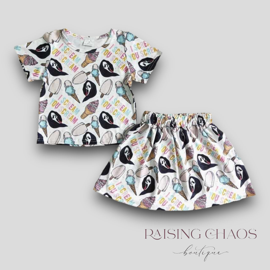 *PRE-ORDER* Halloween Scream Skirt Set