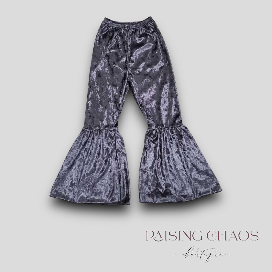 *PRE-ORDER* Crushed Charcoal Velvet Bells