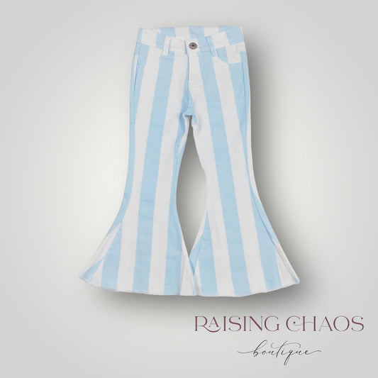 *Pre-Order* Blue Stripe Denim Flares
