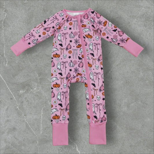 *PRE-ORDER* Halloween - Pumpkin Bows Lounge Zip Up