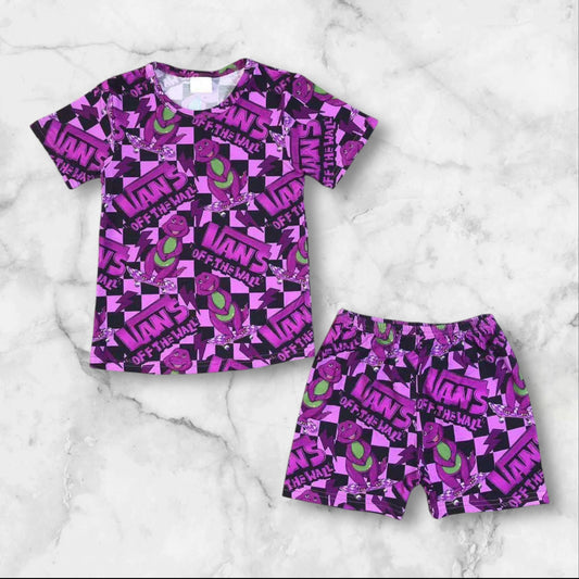 *Pre-Order* Off The Wall Barney Shorts Set