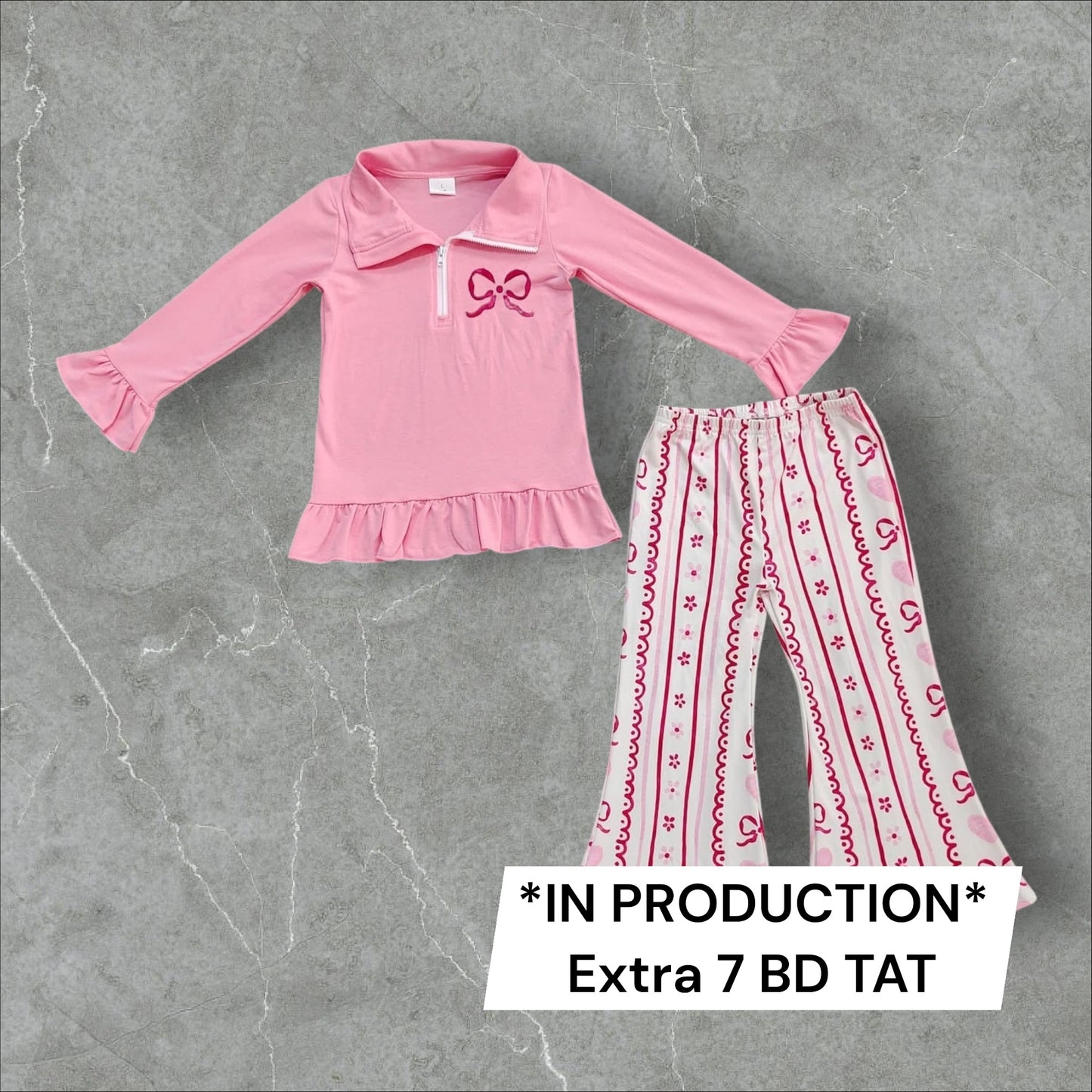 *PRE-ORDER* Quarter Zip Bow Pant Set