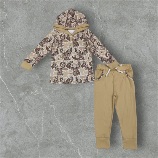 *PRE-ORDER* Hunting - Camo Hooded Deer Pant Set