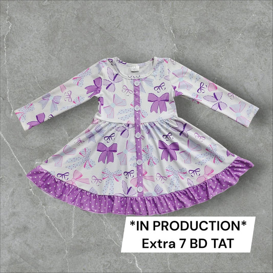 *PRE-ORDER* Purple Bows Dress