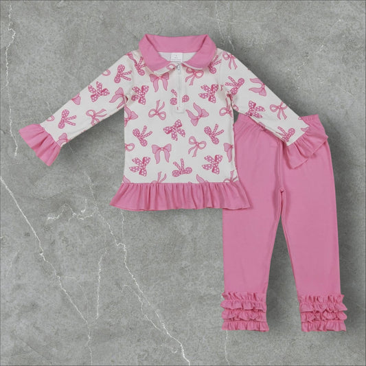 *PRE-ORDER* Quarter Zip Bows Pant Set