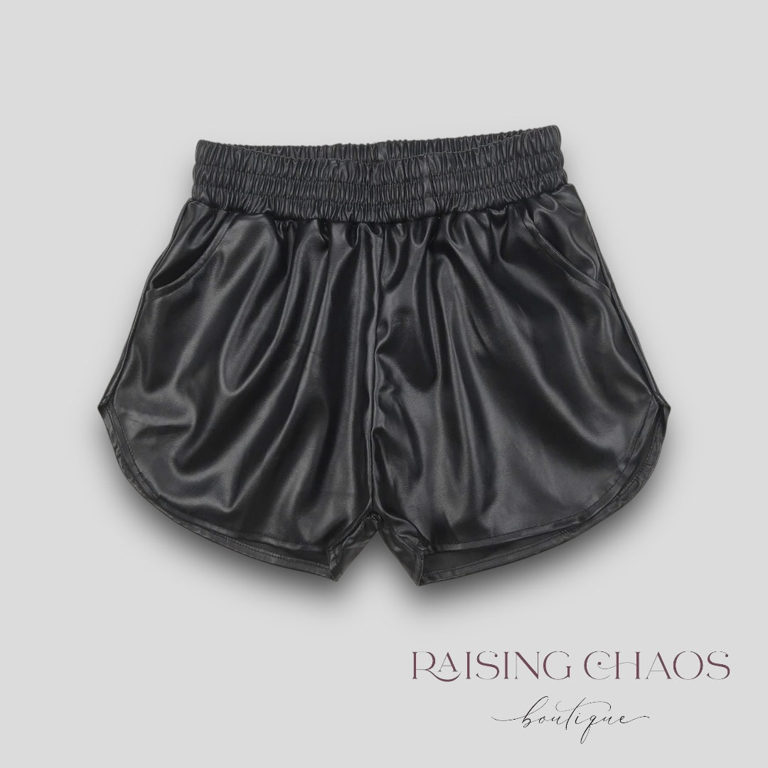 *Pre-Order* Black Pleather Shorts