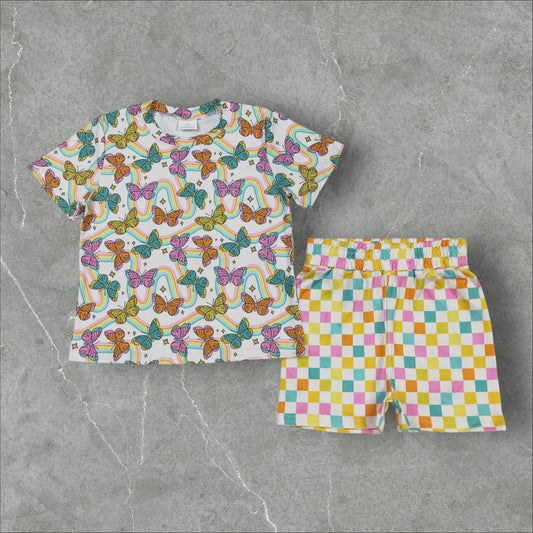 *Pre-Order* Butterfly Check Shorts Set