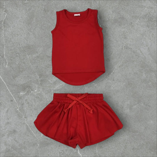 *PRE-ORDER* Red Athletic Shorts Set