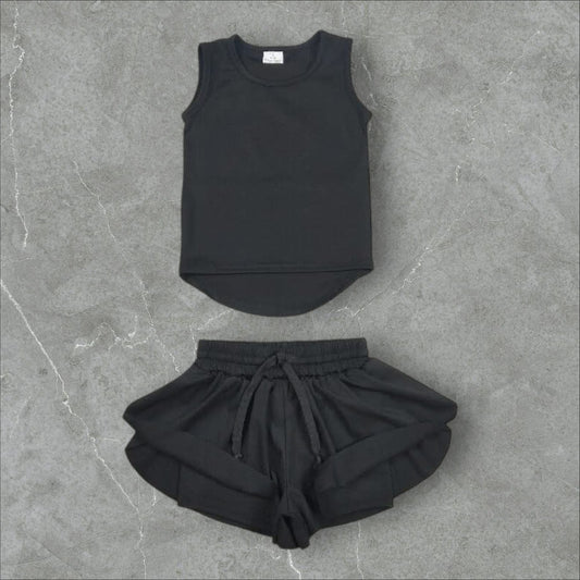 *PRE-ORDER* Black Athletic Shorts Set