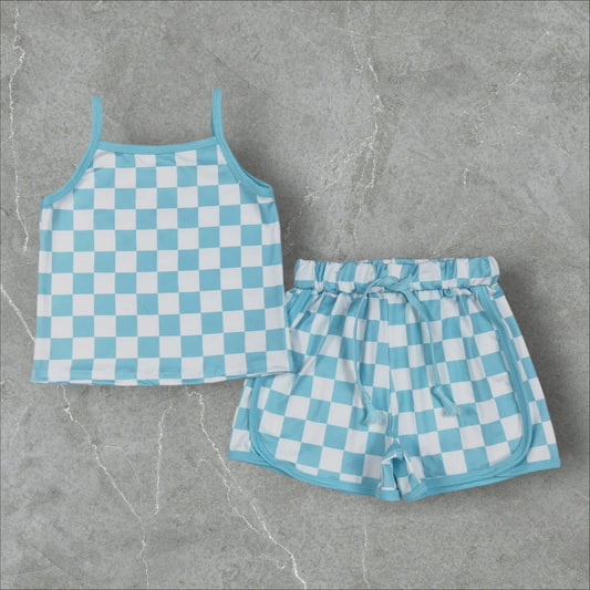 *Pre-Order* Blue Check Shorts Set