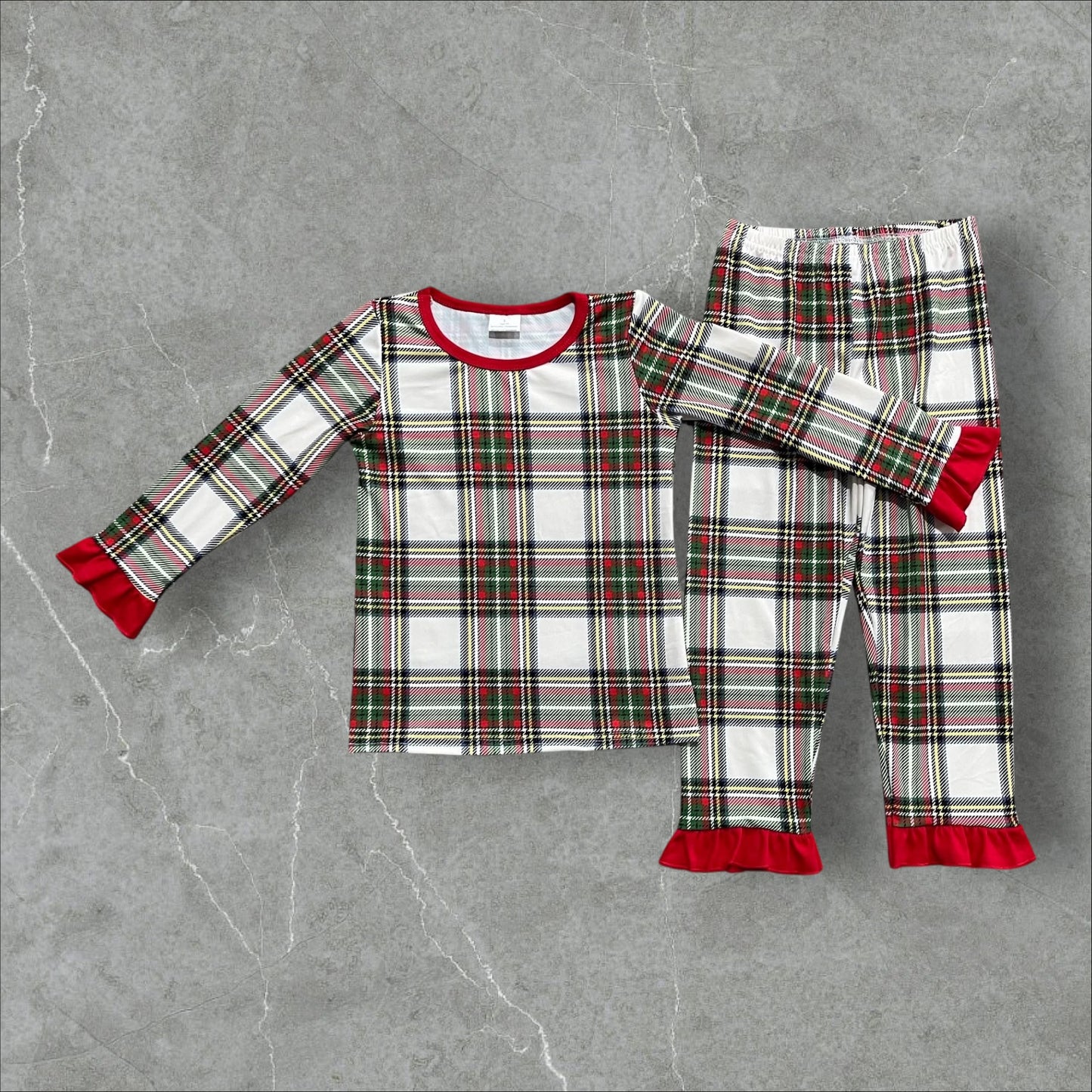*PRE-ORDER* Christmas - Ruffle Plaid Lounge Set