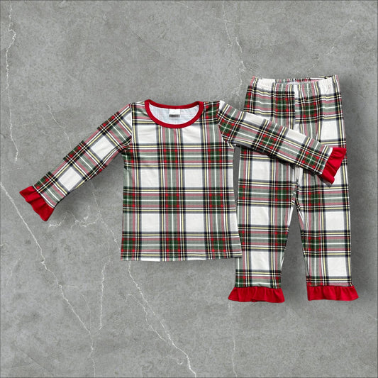 *PRE-ORDER* Christmas - Ruffle Plaid Lounge Set