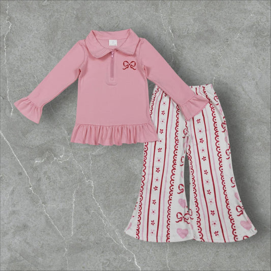 *PRE-ORDER* Valentine's Quarter Zip Flare Pants Set