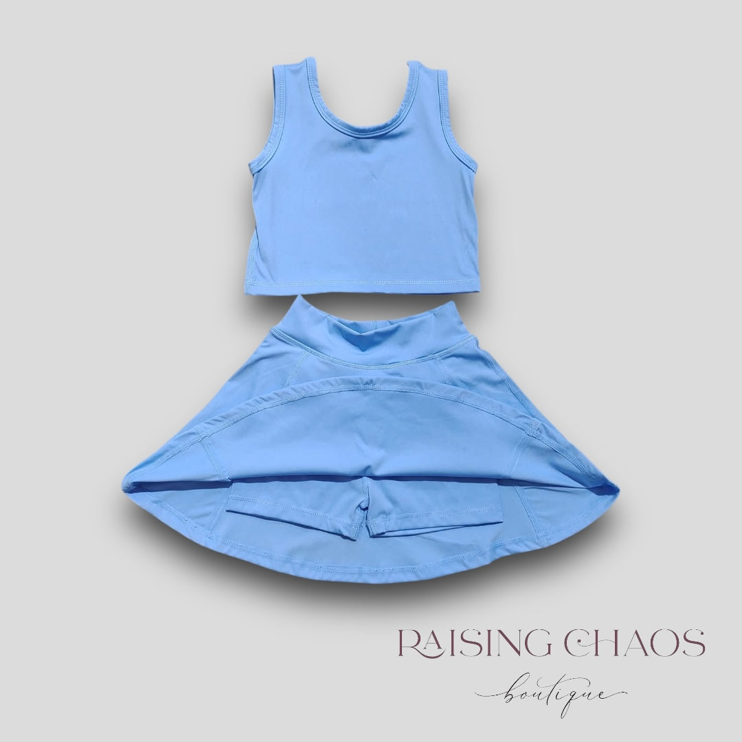 *Pre-Order* Light Blue Athletic Skort Set
