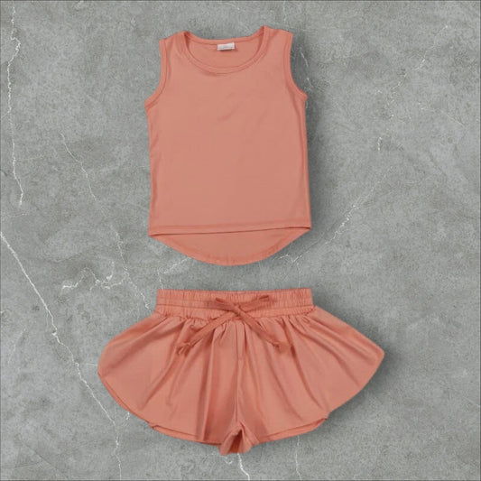 *PRE-ORDER* Peach Athletic Shorts Set