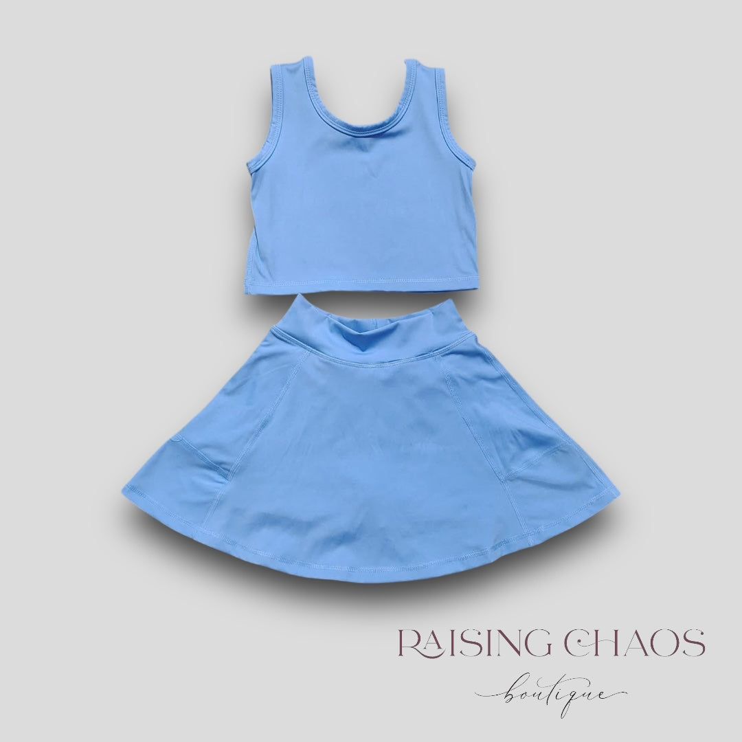 *Pre-Order* Light Blue Athletic Skort Set